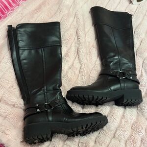 Guess Black Leather Winter Boots
